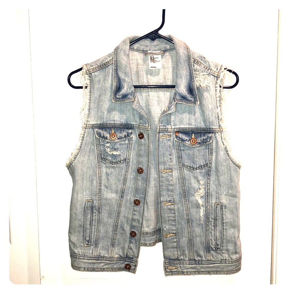 Distressed Jean Vest